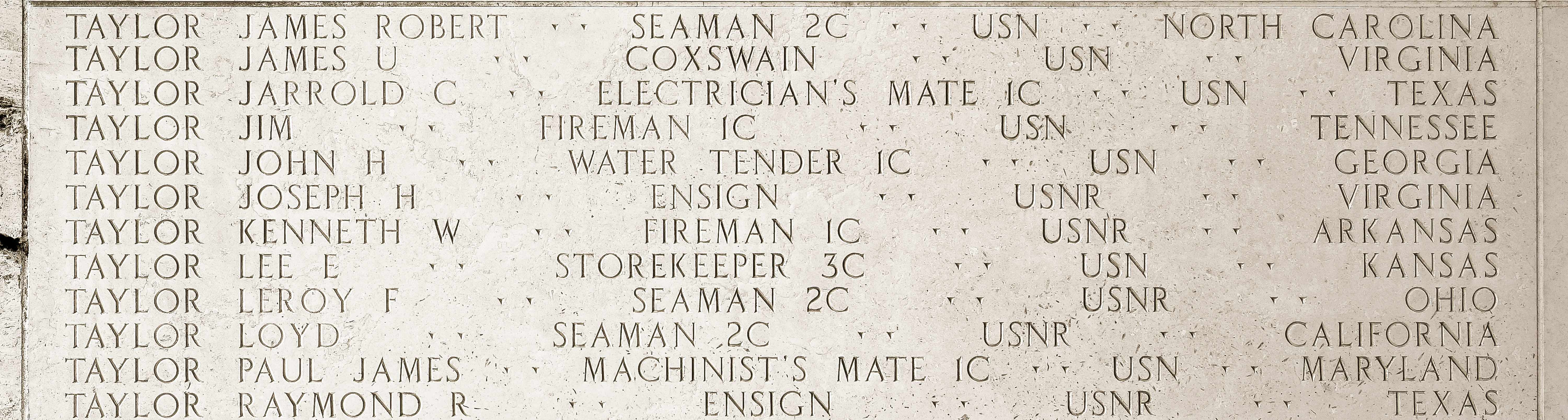 Lee E. Taylor, Storekeeper Third Class